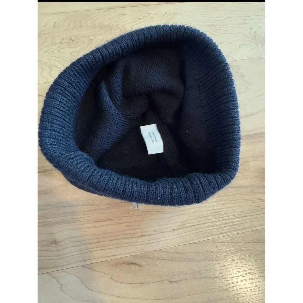Levi's Two Tone Cuffed Knit Beanie Black Charcoal Gray Logo Unisex